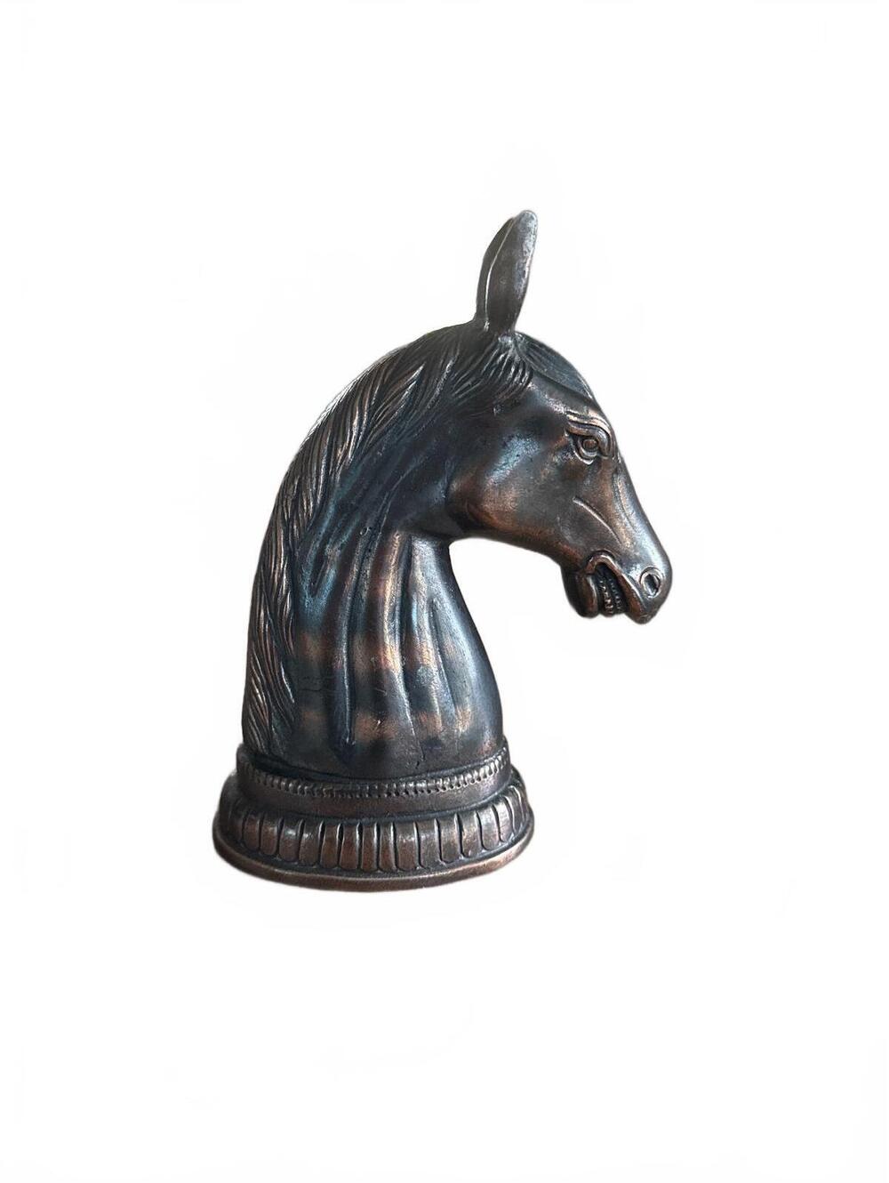 Vintage Horse Head Bookend in Dark Bronze Finish